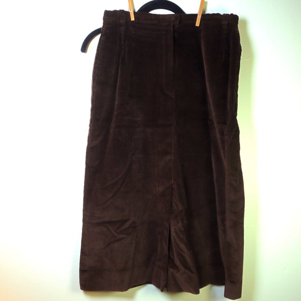 Vintage Knockabouts Brown Corduroy Cotton Skirt 70s Working‎ Girl Cottage Core